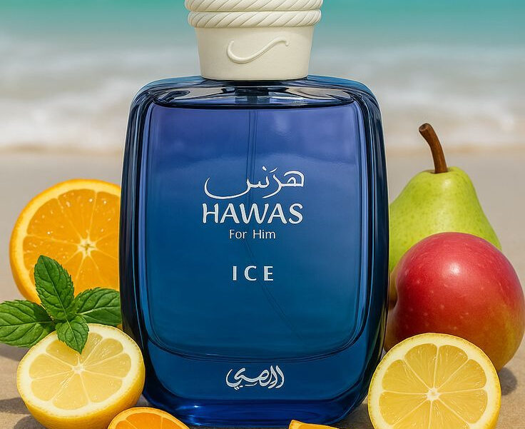 Rasasi Hawas Ice Fresh Cool Fragrance Blue Bottle